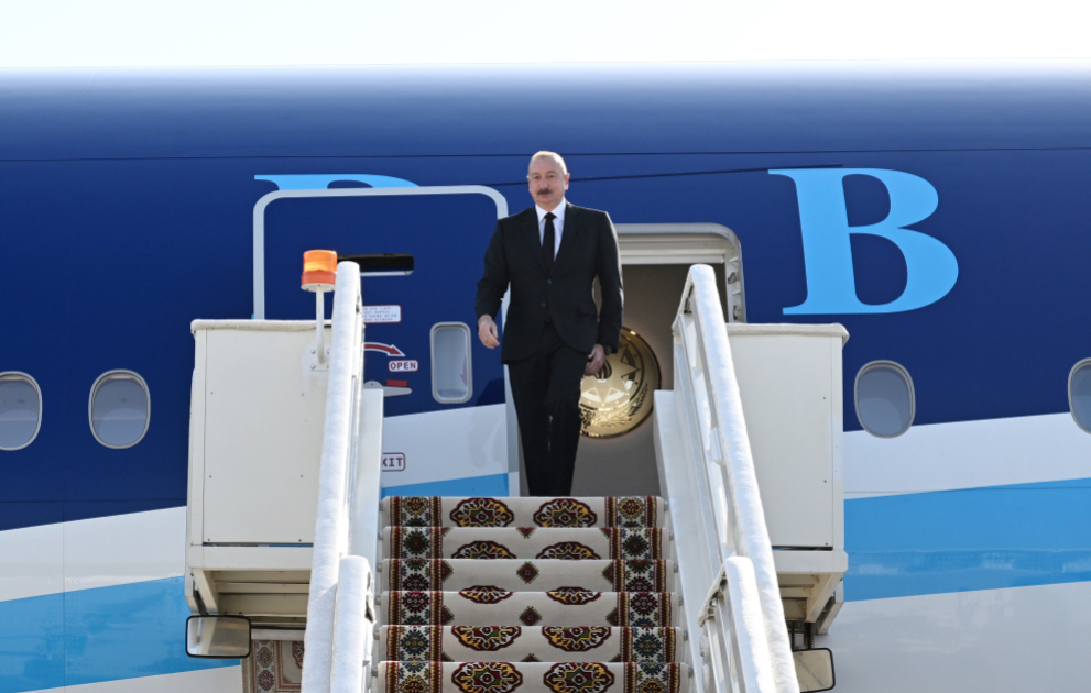 President of Azerbaijan Ilham Aliyev arrived in Turkmenistan on a working visit VIDEO