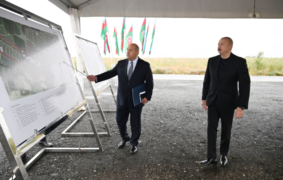 President Ilham Aliyev laid foundation stone for new Garakhanbeyli village in Fuzuli district VIDEO