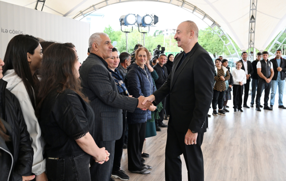 President Ilham Aliyev met with residents of Girmizi Bazar, Hadrut settlements, and Sos village VIDEO