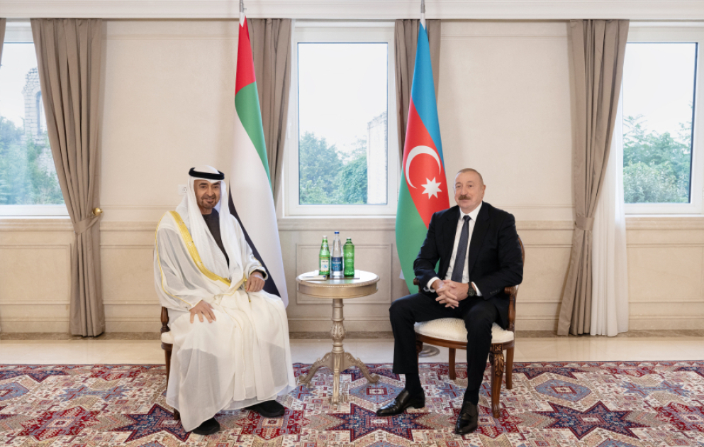 President of Azerbaijan Ilham Aliyev held one-on-one meeting with President of United Arab Emirates VIDEO