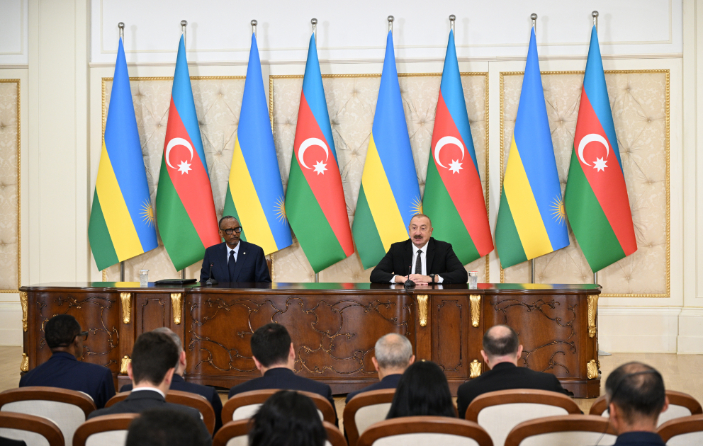Azərbaycan ilə Ruanda arasında imzalanmış sənədlər mübadilə olunub, sonra prezidentlər mətbuata bəyanatlarla çıxış ediblər YENİLƏNİB VİDEO