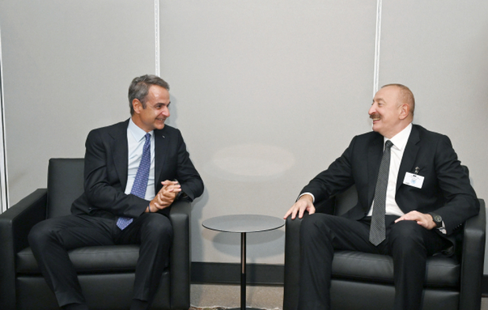 President of Azerbaijan Ilham Aliyev met with Prime Minister of Greece at UN headquarters in New York VIDEO