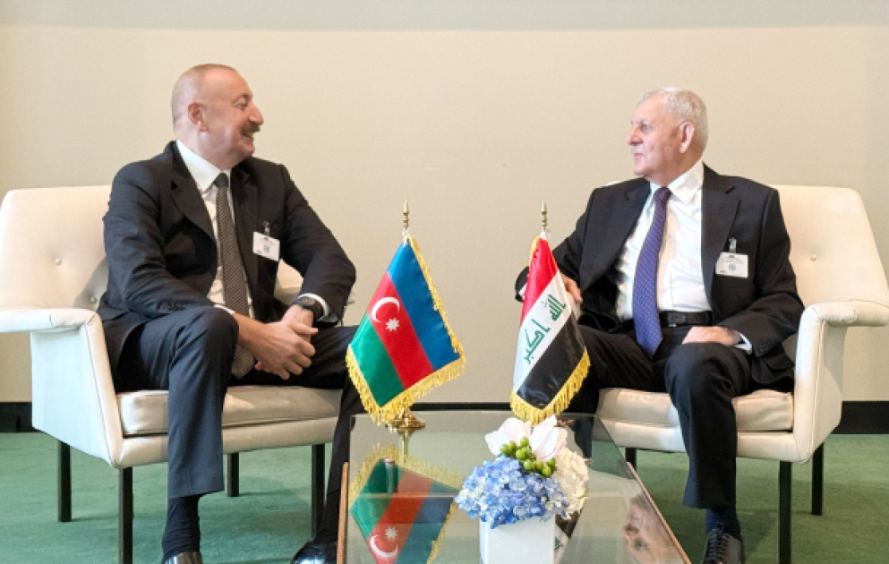 Aserbaidschans Präsident Ilham Aliyev trifft irakischen Staatspräsidenten im UN-Hauptquartier in New York AKTUALISIERT VIDEO