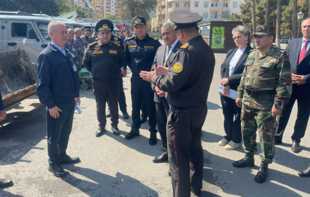 FHN-in Sumqayıt Regional Mərkəzi nümunəvi mülki müdafiə məşqi keçirib VİDEO