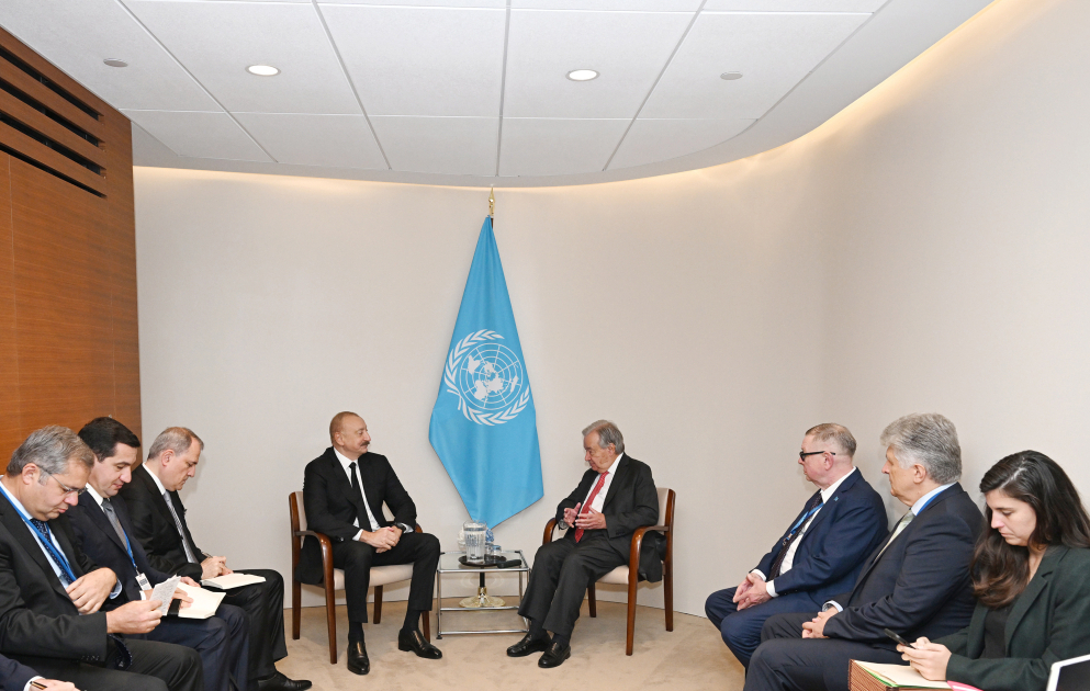 President of Azerbaijan Ilham Aliyev met with UN Secretary-General António Guterres VIDEO
