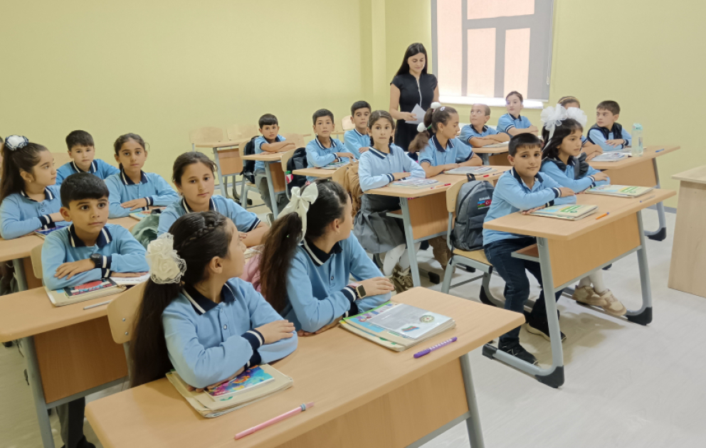 Heydər Əliyev Fondu tərəfindən Saatlının ucqar kəndində yeni məktəb binası inşa olunub FOTO VİDEO