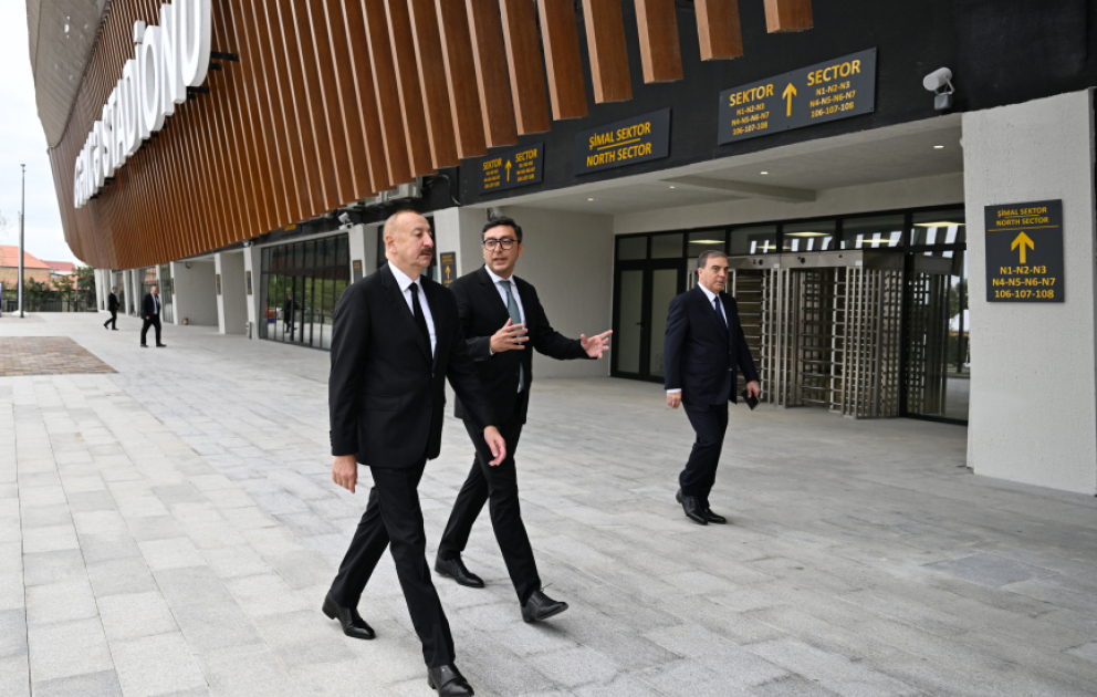 Prezident İlham Əliyev Gəncə Stadionunun açılışında iştirak edib VİDEO
