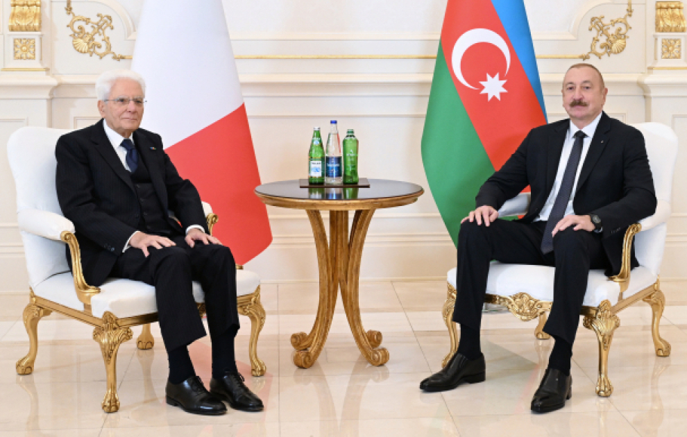 President of Azerbaijan Ilham Aliyev held one-on-one meeting with President of Italy Sergio Mattarella VIDEO