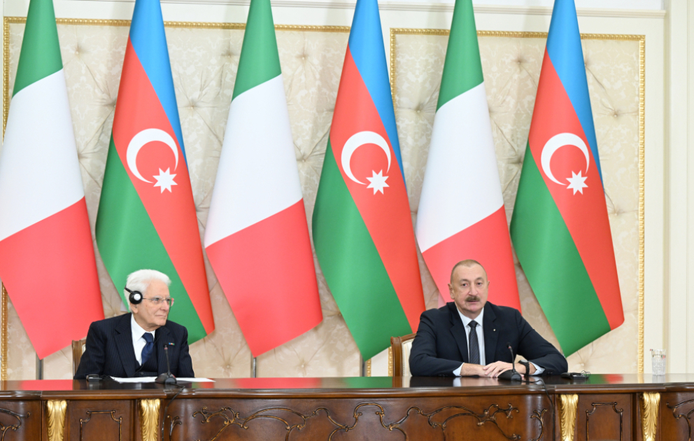 Presidents of Azerbaijan and Italy delivered press statements VIDEO