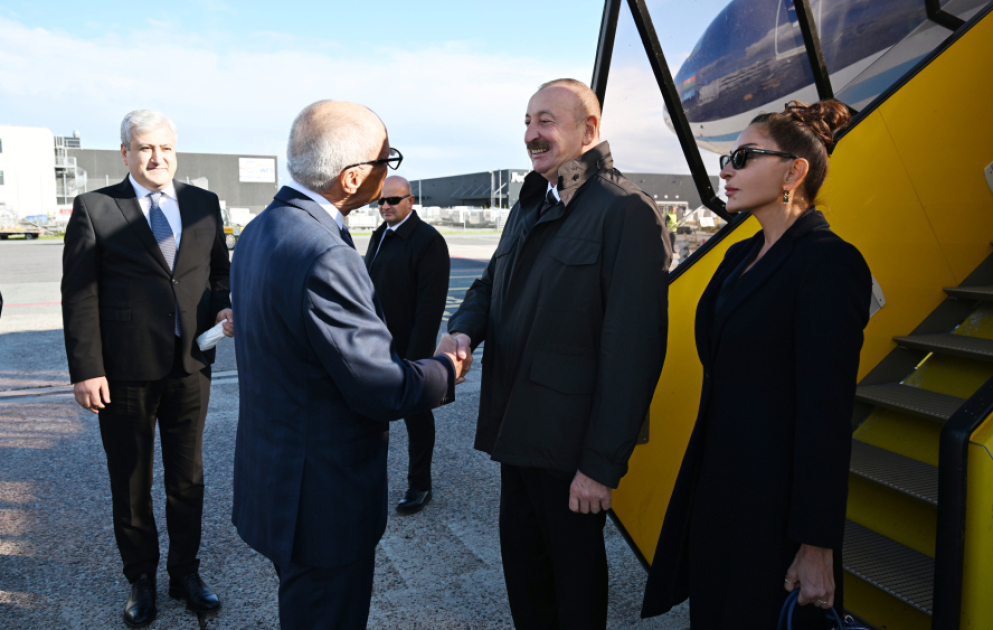 Azərbaycan Prezidenti İlham Əliyev Danimarkaya işgüzar səfərə gəlib VİDEO