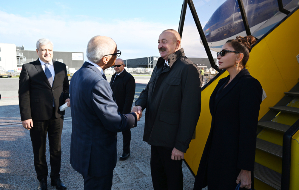 Präsident von Aserbaidschan Ilham Aliyev zu Arbeitsbesuch in Dänemark eingetroffen VIDEO