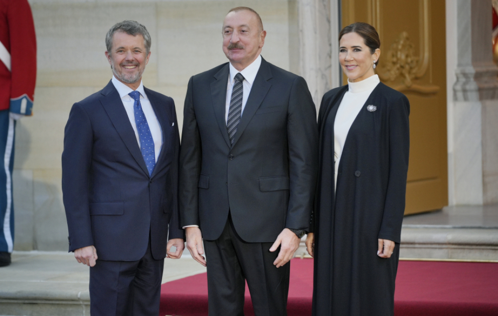 President of Azerbaijan Ilham Aliyev attended banquet in Copenhagen VIDEO