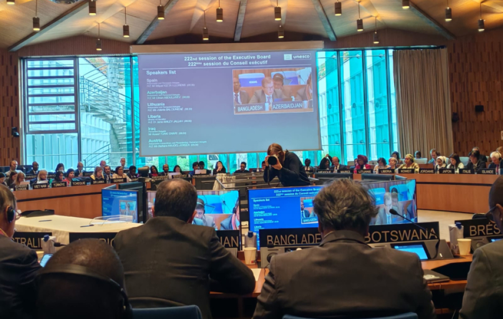 UNESCO-nun İcraiyyə Şurasının 222-ci sessiyasında Azərbaycanın bəyanatı səsləndirilib VİDEO
