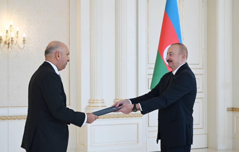 Präsident Ilham Aliyev empfängt neuen ägyptischen Botschafter zur Übergabe seines Beglaubigungsschreibens VIDEO