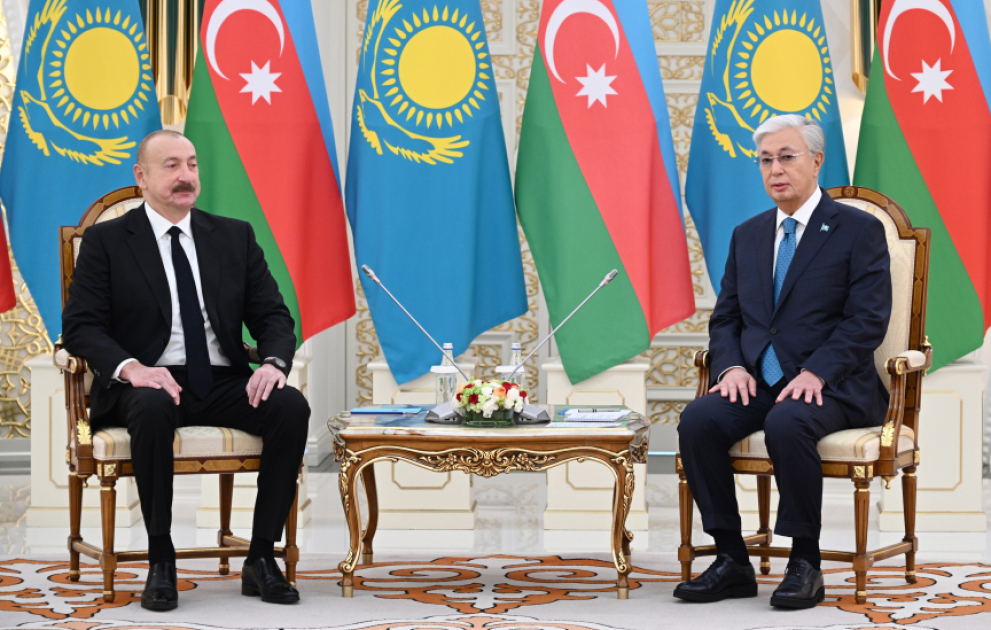 President of Azerbaijan Ilham Aliyev held one-on-one meeting with President of Kazakhstan Kassym-Jomart Tokayev in Astana VIDEO