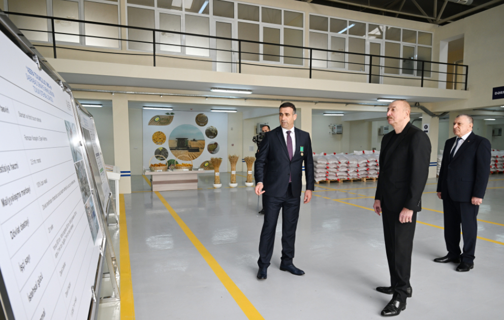 President Ilham Aliyev visited seed processing facility in Sabirabad Industrial District VIDEO