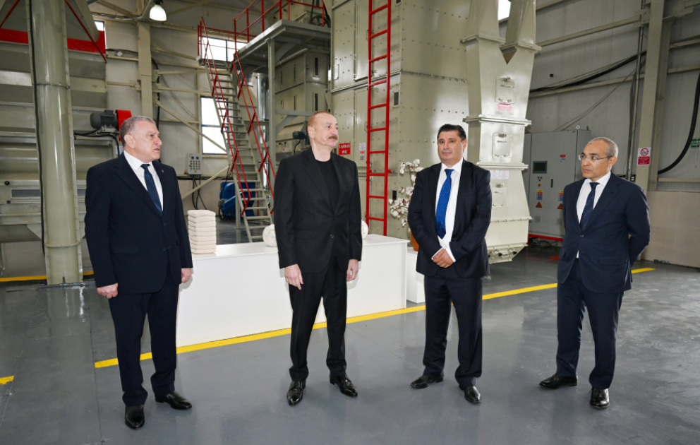 President Ilham Aliyev visited cotton processing plant in Sabirabad VIDEO