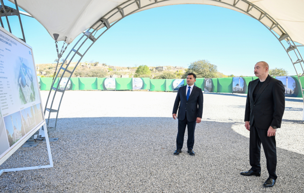 Prezident İlham Əliyev Cəbrayıl şəhər məscidinin təməlini qoyub