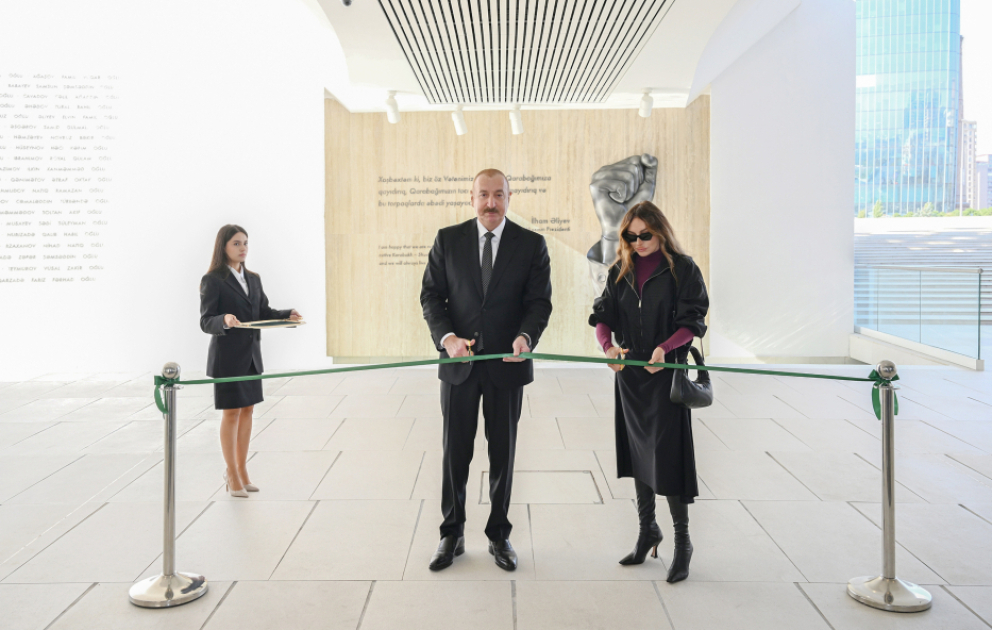 Le Musée de la Victoire ouvre ses portes à Bakou  La cérémonie est marquée par le présence du président Ilham Aliyev et de son épouse Mehriban Aliyeva VIDEO