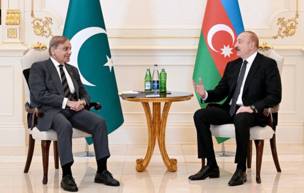 Präsident Ilham Aliyev und Premierminister von Pakistan treffen sich im engen Kreis VIDEO