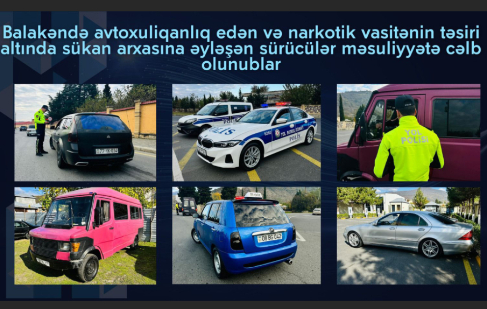 Balakəndə avtoxuliqanlıq edən sürücülər məsuliyyətə cəlb olunublar VİDEO
