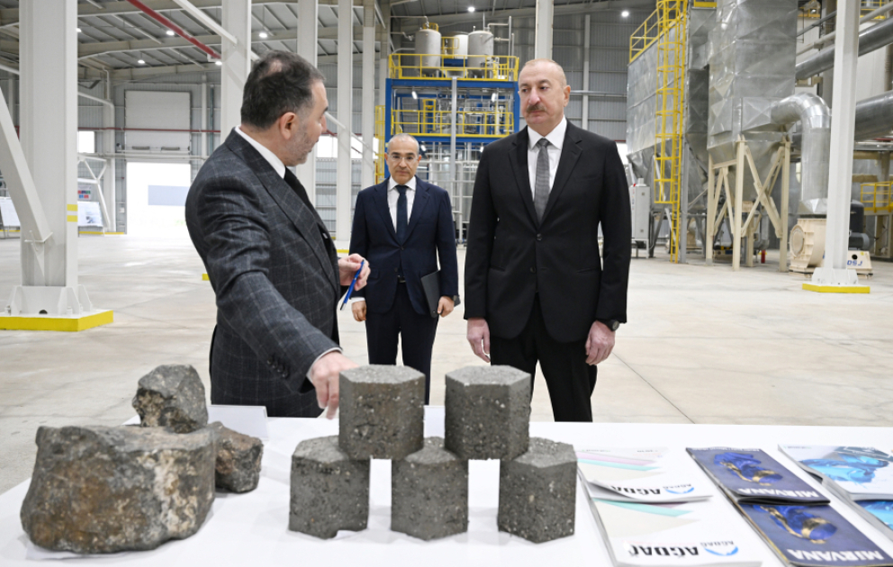 Prezident İlham Əliyev “AZWOOL” mineral daş yunu zavodunun açılışında iştirak edib VİDEO