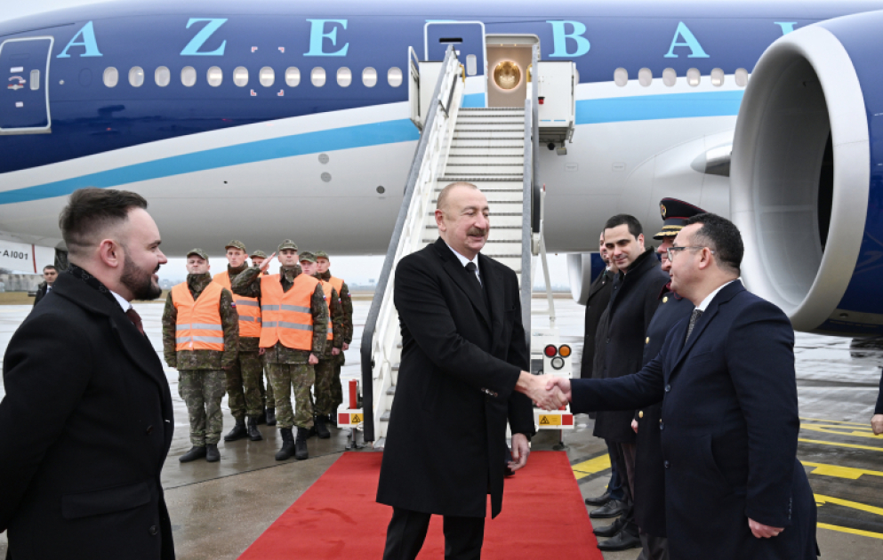President of Azerbaijan Ilham Aliyev arrived in Slovakia for official visit VIDEO