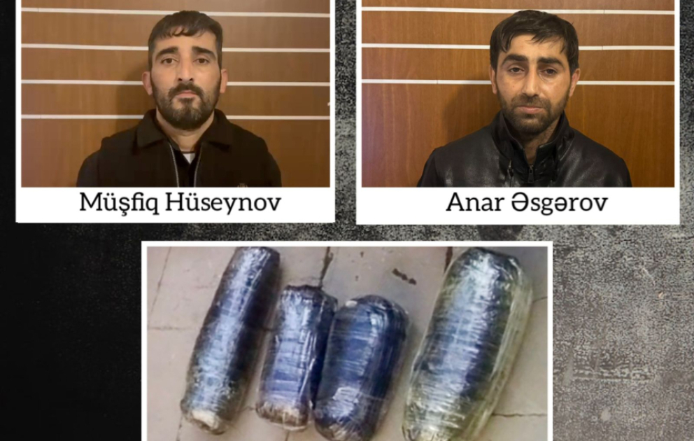 Polis Salyanda 9 kq narkotik vasitə satmaq istəyən iki nəfəri saxlayıb VİDEO