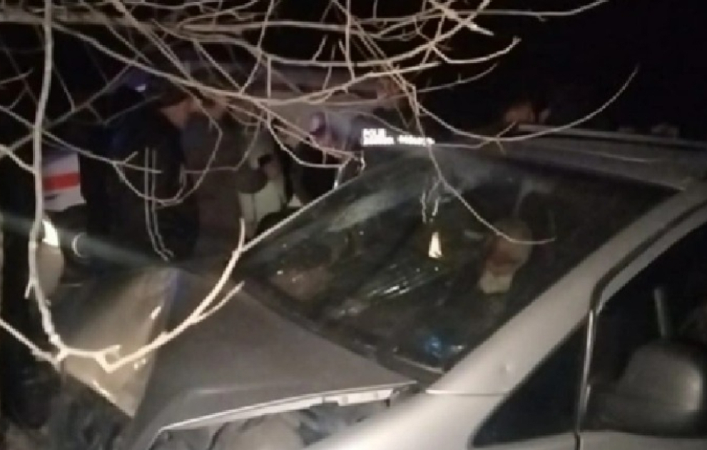 Oğuzda mikroavtobus ağaca çırpılıb, ölən və yaralanan var VİDEO