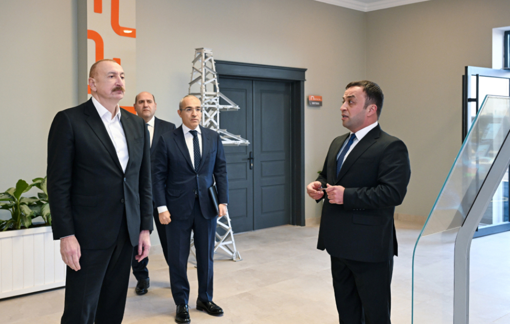 Prezident İlham Əliyev Ağdamda metal elektrik dirəklərinin istehsalı müəssisəsinin açılışında iştirak edib  FOTOLAR YENİLƏNİB  VİDEO