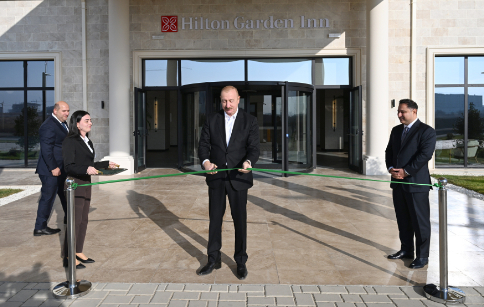 Ağdam şəhərində “Hilton Garden Inn Agdam” hoteli istifadəyə verilib FOTOLAR YENİLƏNİB VİDEO