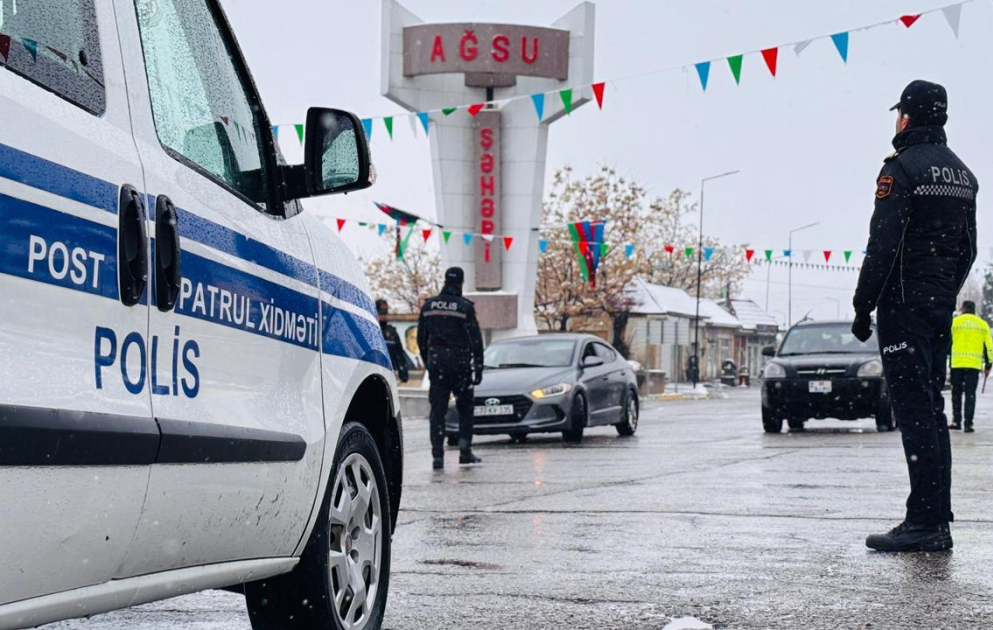 Polis Ağsu dolaylarında təhlükəsizlik tədbirlərini gücləndirib VİDEO