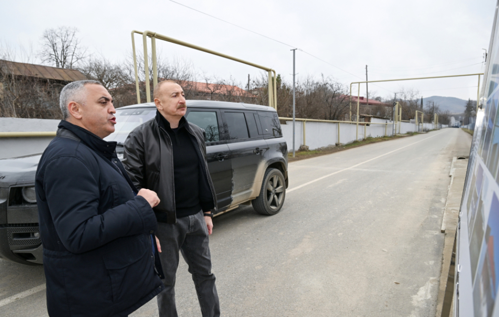 President Ilham Aliyev inspected reconstruction progress in Ashaghi Oratagh village of Aghdara district VIDEO