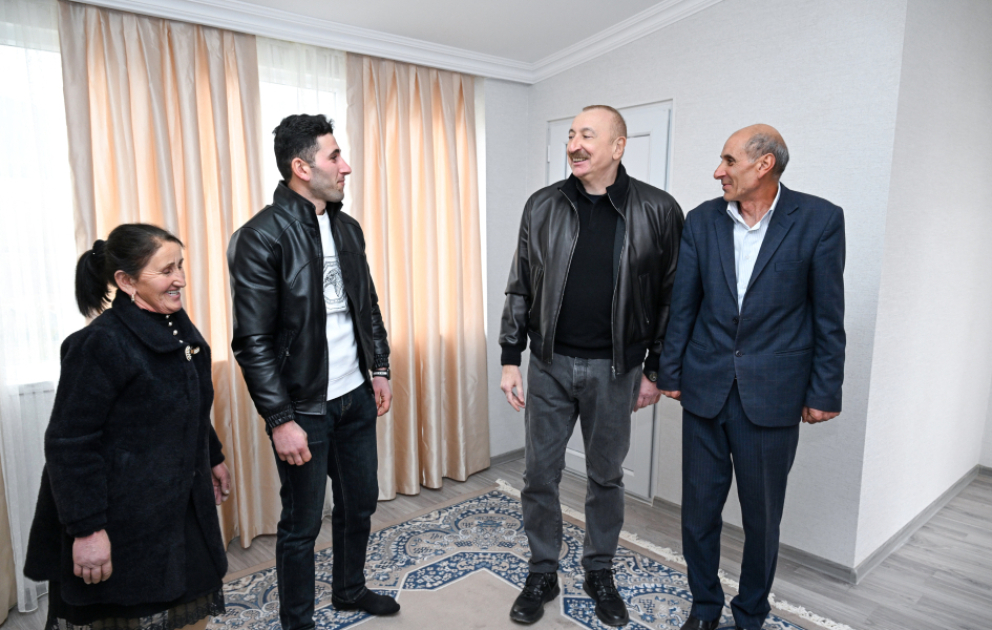 President Ilham Aliyev inspected reconstruction progress in Childiran village, Aghdara district VIDEO