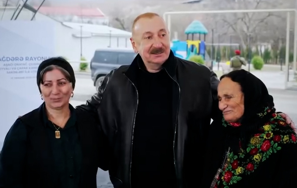 Prezident İlham Əliyev Ağdərə sakinləri ilə görüşündən paylaşım edib VİDEO