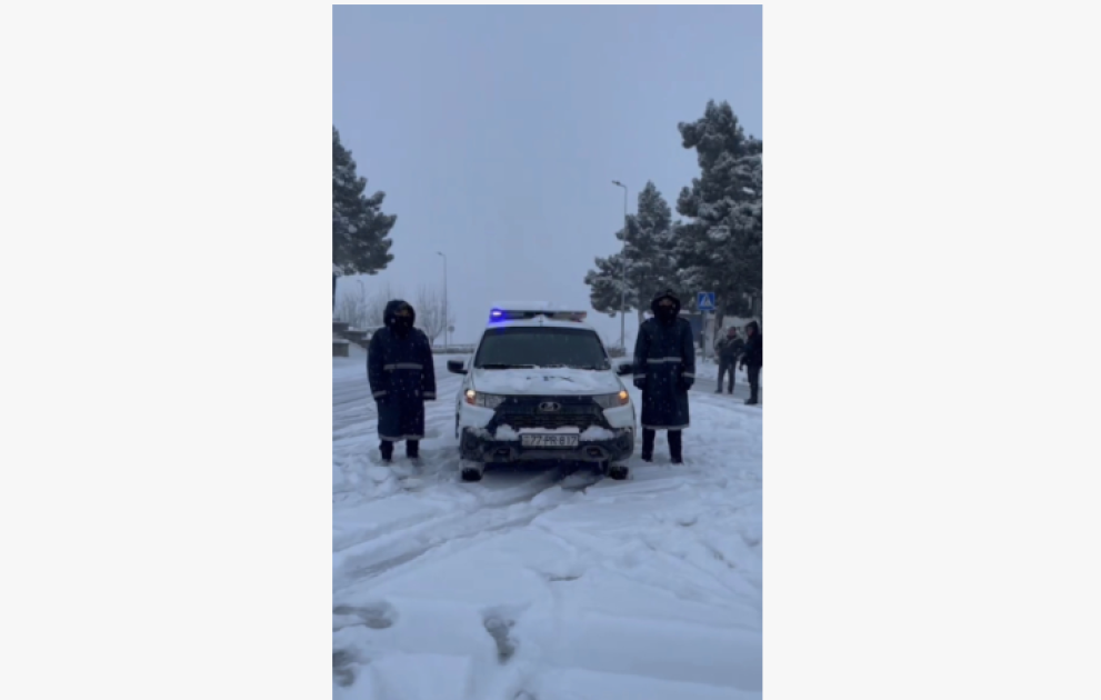 Laçın polisi gücləndirilmiş iş rejimində - qarlı havada təhlükəsizlik tədbirləri artırılıb VİDEO