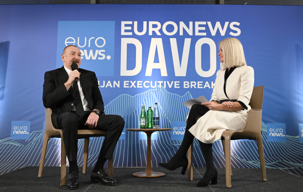 President Ilham Aliyev was interviewed by Euronews TV in Davos VIDEO
