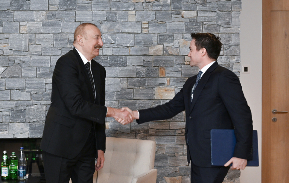 Davos: Präsident Ilham Aliyev trifft Präsident von Brookfield Asset Management VIDEO