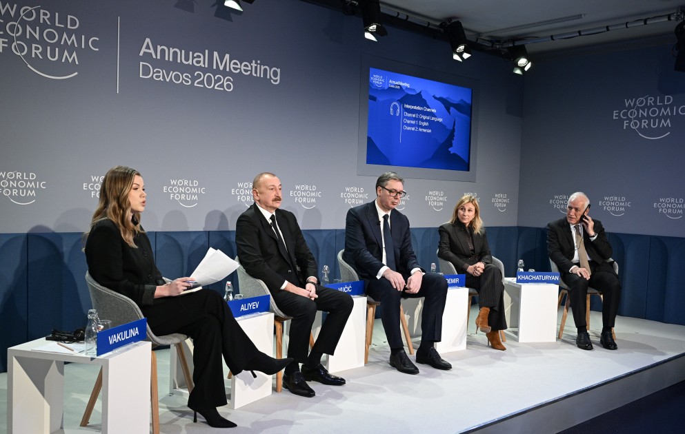 President Ilham Aliyev participated in panel session on “Defining Eurasia's Economic Identity” in Davos VIDEO