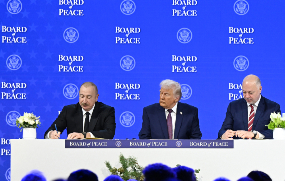 President Ilham Aliyev attended signing ceremony of Board of Peace Charter in Davos VIDEO