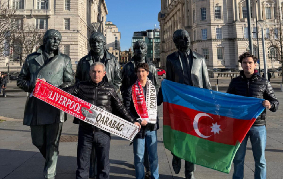 Azərbaycanlı azarkeşlər Liverpulda VİDEO