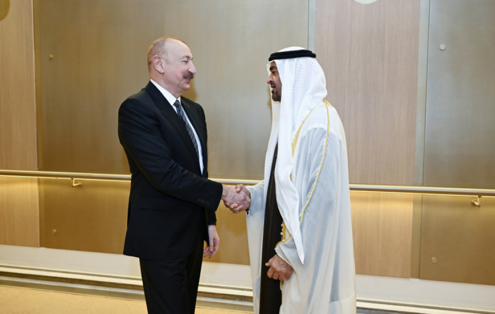 President Ilham Aliyev arrived in the United Arab Emirates VIDEO