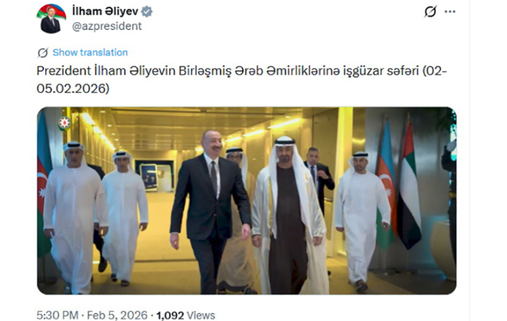 President’s social media account featured video on working visit to UAE VIDEO