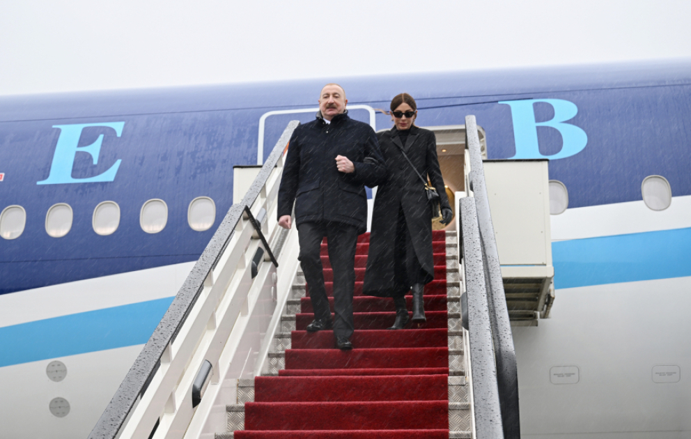 President Ilham Aliyev arrived in Serbia on official visit VIDEO