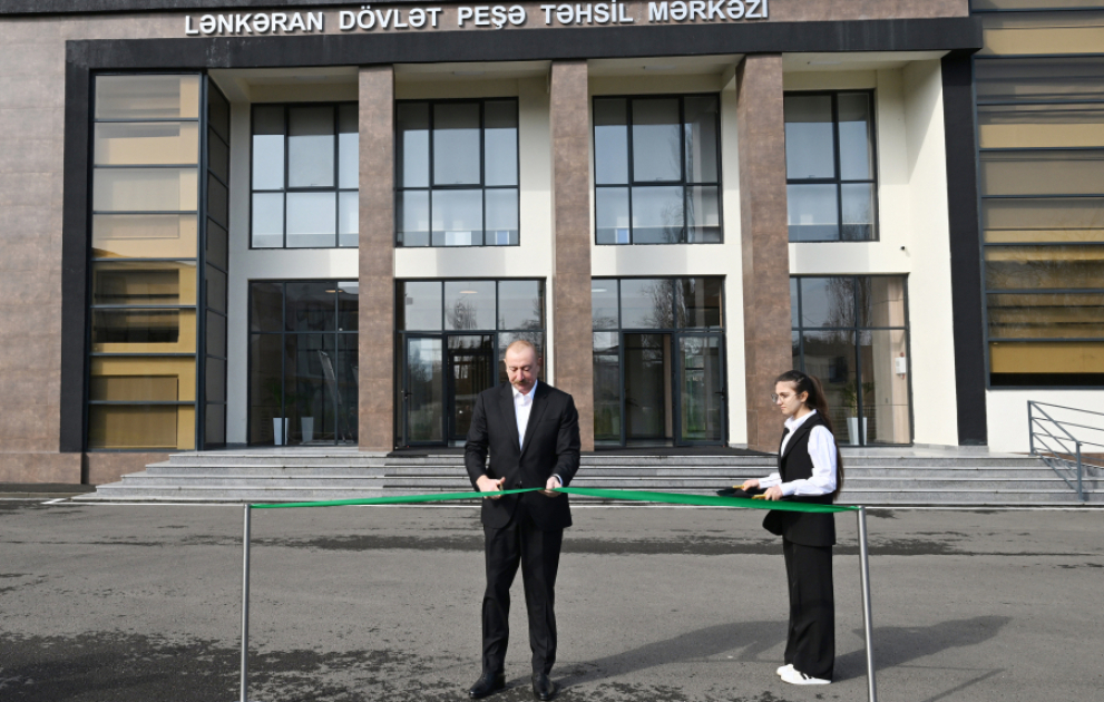 President Ilham Aliyev attended inauguration of Lankaran State Vocational Education Center VIDEO