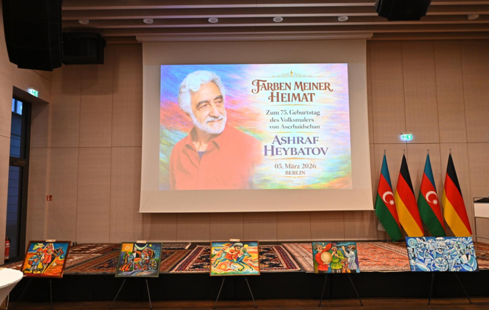 Xalq rəssamı Əşrəf Heybətovun 75 illik yubileyi münasibətilə Berlində sərgi təşkil olunub VİDEO