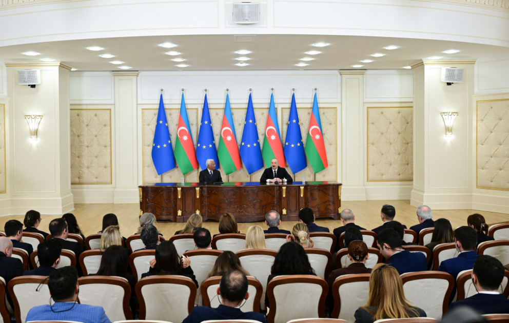 President Ilham Aliyev and President of European Council delivered press statements VIDEO