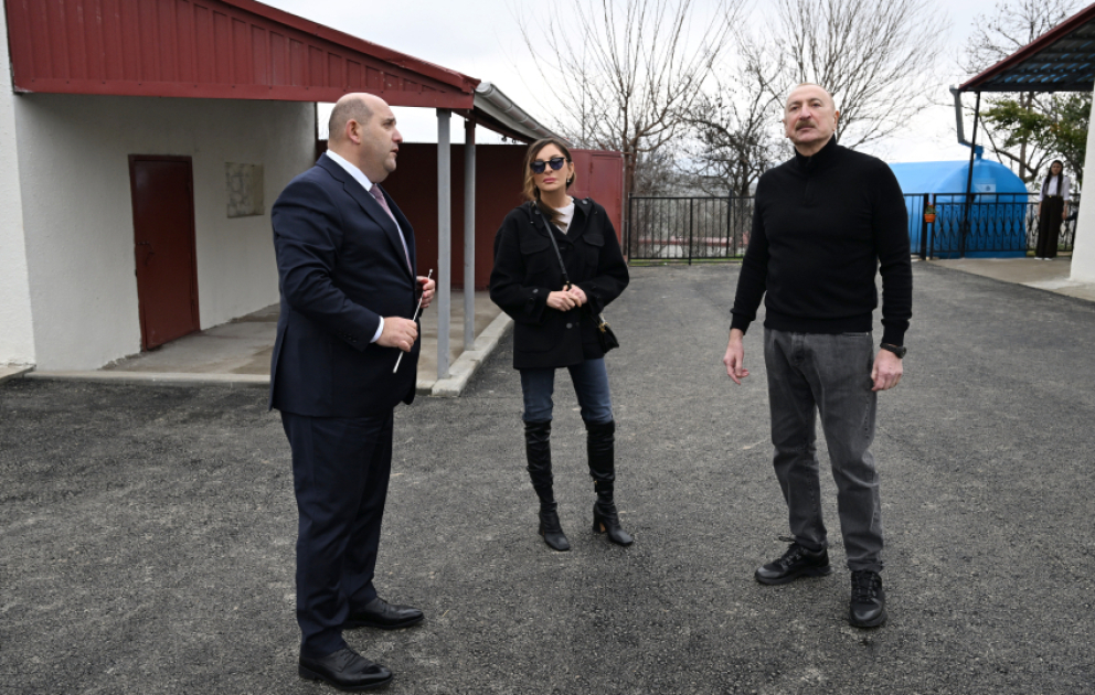 Déplacement du président de la République dans le village de Khanoba du district de Khodjavend MIS A JOUR VIDEO