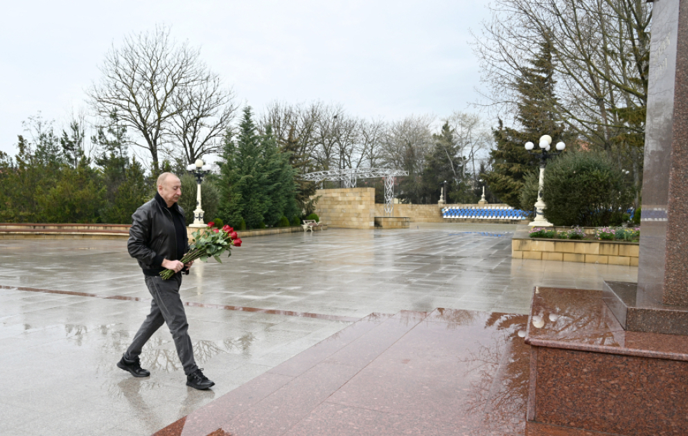 President Ilham Aliyev arrived in Shamakhi district for visit VIDEO