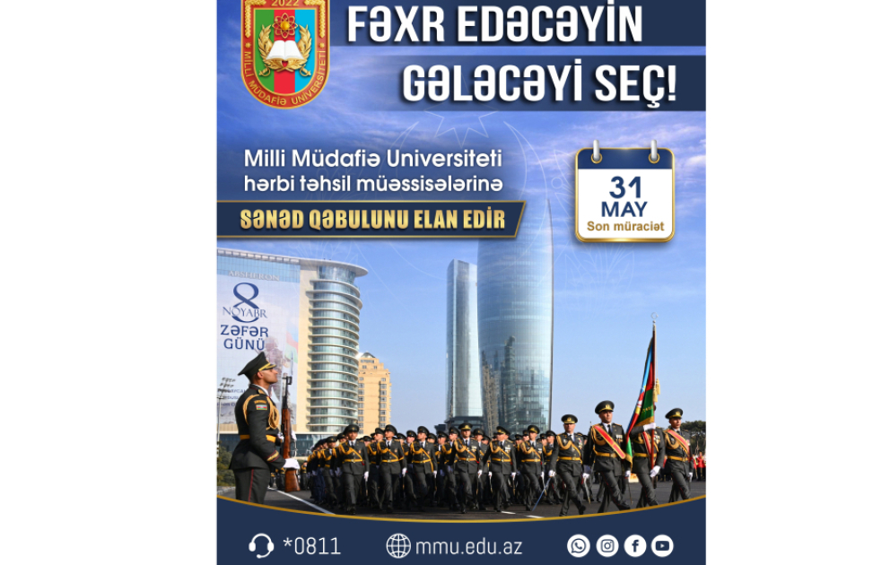Milli Müdafiə Universiteti xüsusi təyinatlı təhsil müəssisələrinə sənəd qəbulunu davam etdirir VİDEO